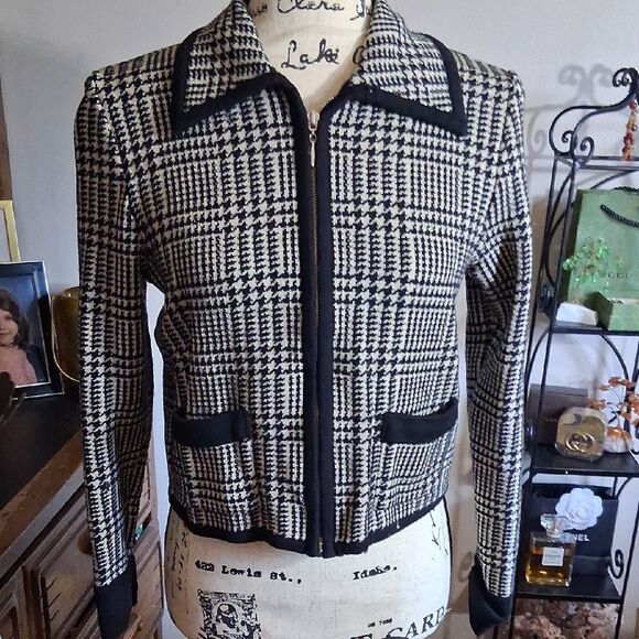 Dana Buchman Petites Houndstooth Women's Blazer Size 8 Petite - Picture 1 of 9
